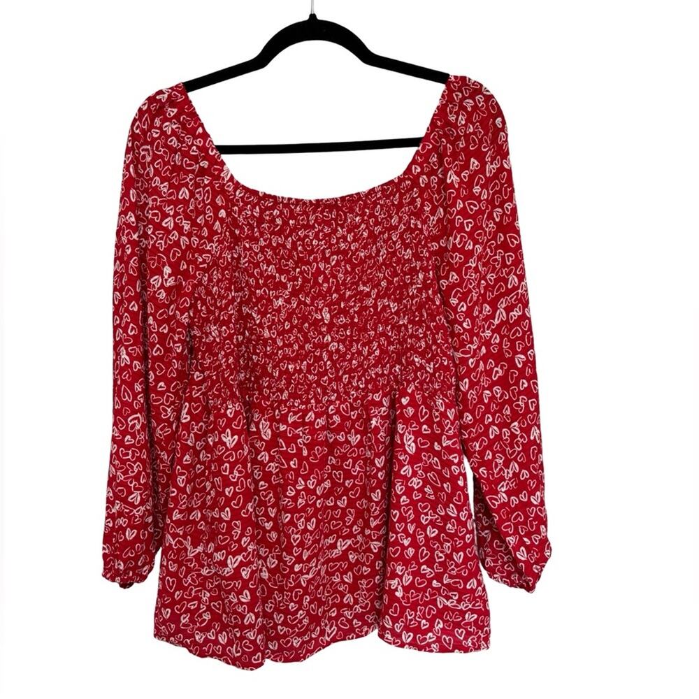 NEW LOFT Heart Cinched Sweetheart Neck Blouse - Size 8 - Picture 5 of 9
